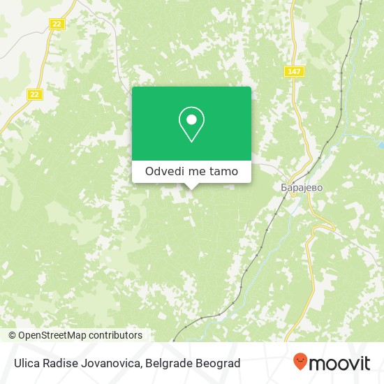 Ulica Radise Jovanovica mapa