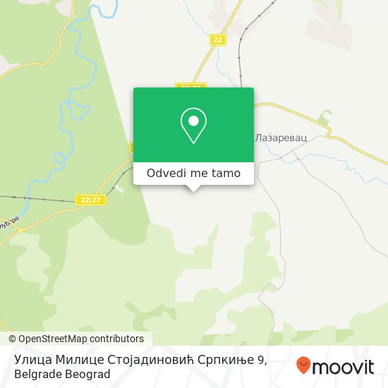 Улица Милице Стојадиновић Српкиње 9 mapa