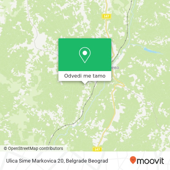 Ulica Sime Markovica 20 mapa