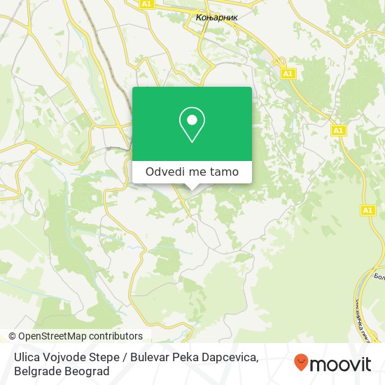 Ulica Vojvode Stepe / Bulevar Peka Dapcevica mapa