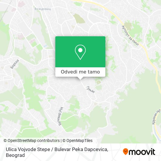 Ulica Vojvode Stepe / Bulevar Peka Dapcevica mapa