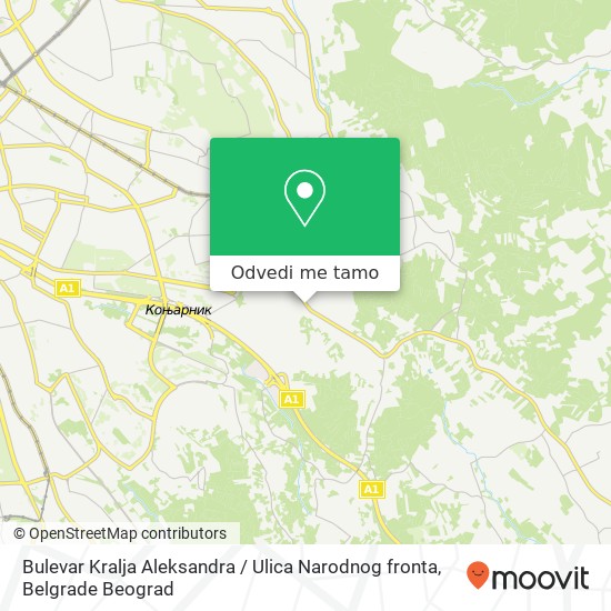 Bulevar Kralja Aleksandra / Ulica Narodnog fronta mapa