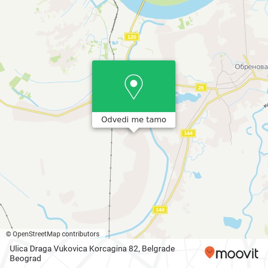 Ulica Draga Vukovica Korcagina 82 mapa