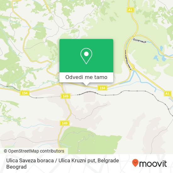 Ulica Saveza boraca / Ulica Kruzni put mapa