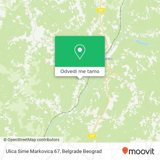 Ulica Sime Markovica 67 mapa