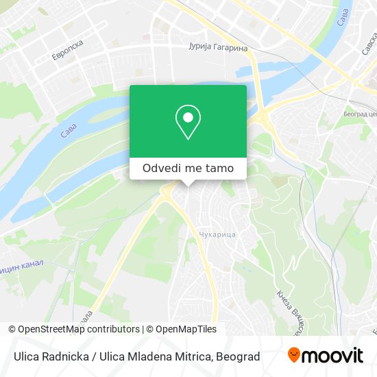 Ulica Radnicka / Ulica Mladena Mitrica mapa