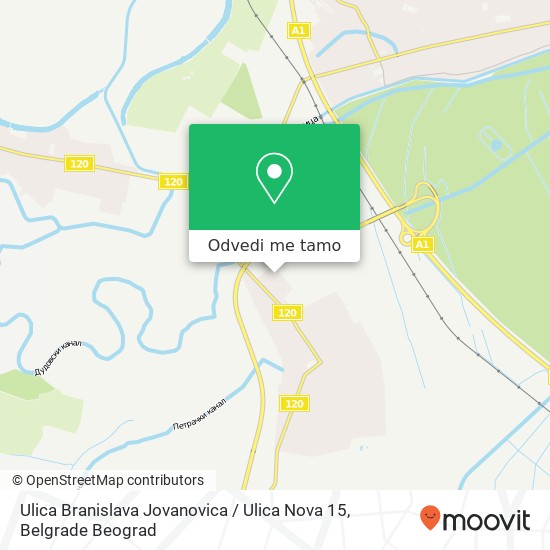 Ulica Branislava Jovanovica / Ulica Nova 15 mapa