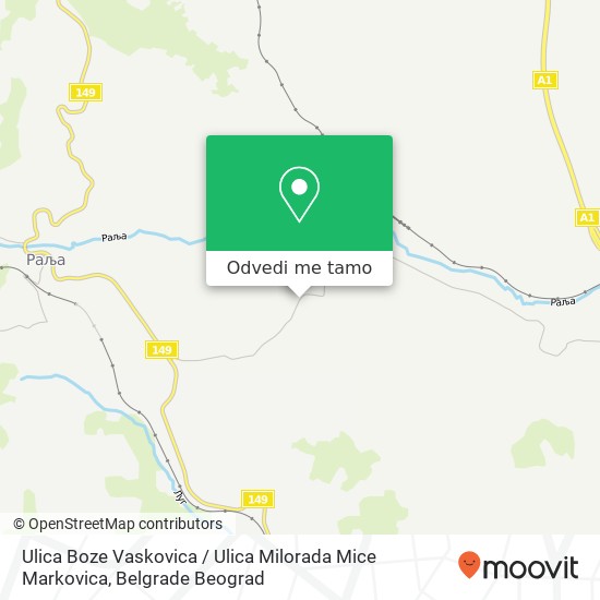 Ulica Boze Vaskovica / Ulica Milorada Mice Markovica mapa