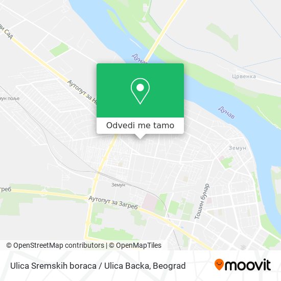 Ulica Sremskih boraca / Ulica Backa mapa