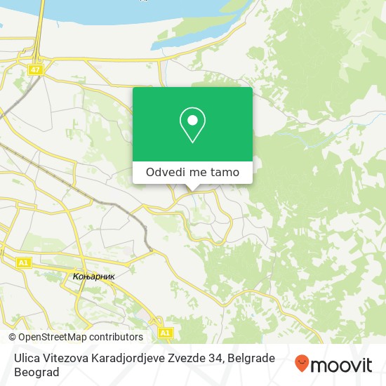 Ulica Vitezova Karadjordjeve Zvezde 34 mapa