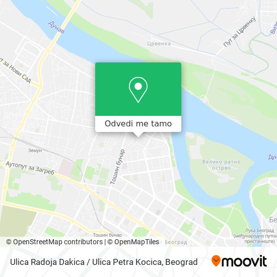 Ulica Radoja Dakica / Ulica Petra Kocica mapa