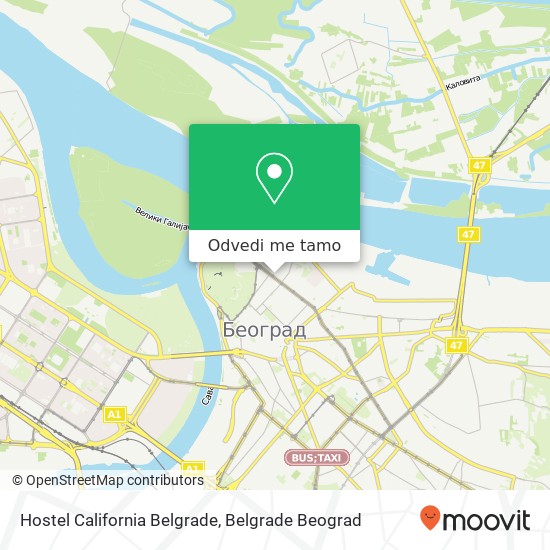 Hostel California Belgrade mapa