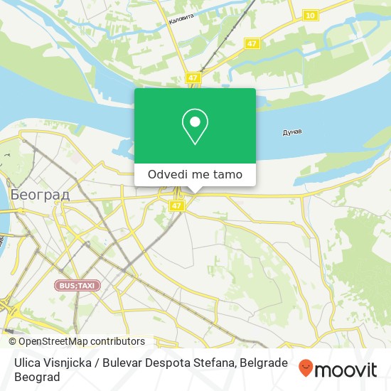 Ulica Visnjicka / Bulevar Despota Stefana mapa