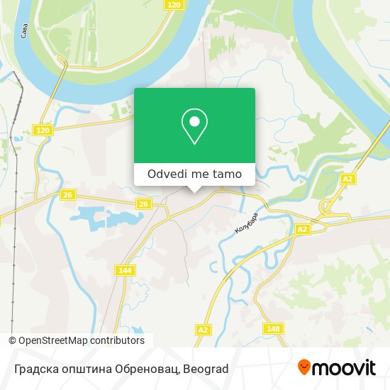 Градска општина Обреновац mapa