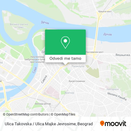 Ulica Takovska / Ulica Majke Jevrosime mapa