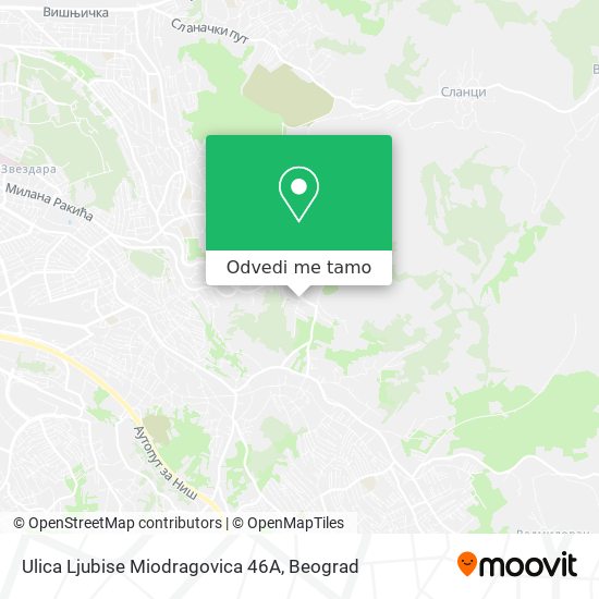 Ulica Ljubise Miodragovica 46A mapa