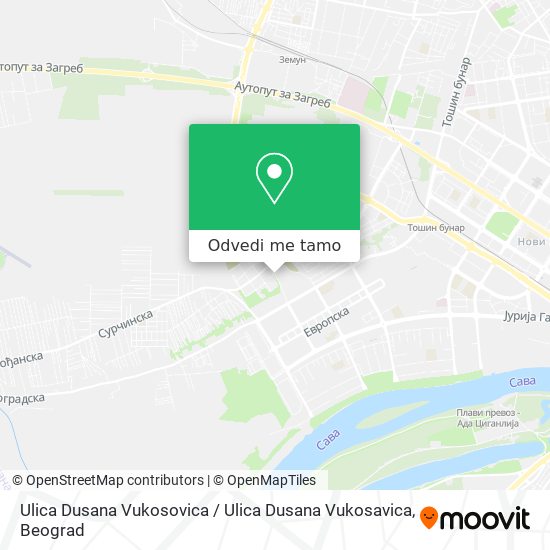 Ulica Dusana Vukosovica / Ulica Dusana Vukosavica mapa