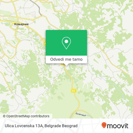 Ulica Lovcenska 13A mapa