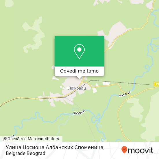 Улица Носиоца Албанских Споменица mapa