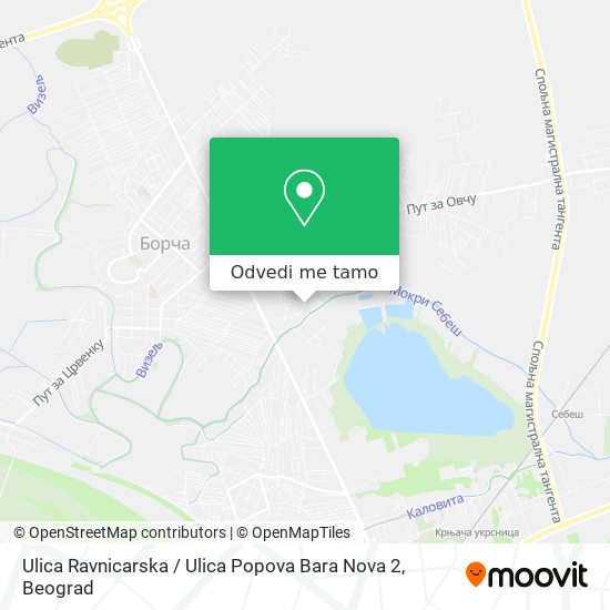 Ulica Ravnicarska / Ulica Popova Bara Nova 2 mapa