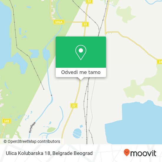 Ulica Kolubarska 18 mapa