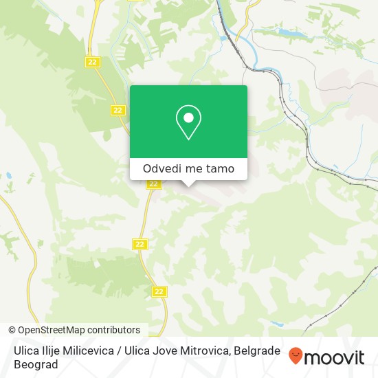 Ulica Ilije Milicevica / Ulica Jove Mitrovica mapa