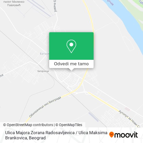 Ulica Majora Zorana Radosavljevica / Ulica Maksima Brankovica mapa