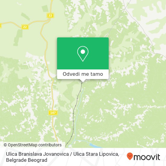 Ulica Branislava Jovanovica / Ulica Stara Lipovica mapa