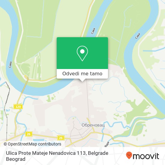 Ulica Prote Mateje Nenadovica 113 mapa