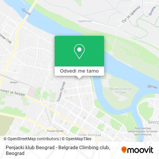Penjacki klub Beograd - Belgrade Climbing club mapa