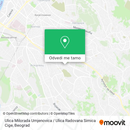 Ulica Milorada Umjenovica / Ulica Radovana Simica Cige mapa