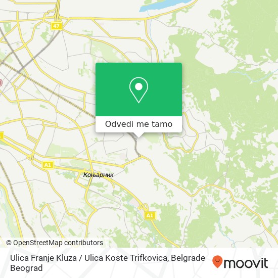 Ulica Franje Kluza / Ulica Koste Trifkovica mapa