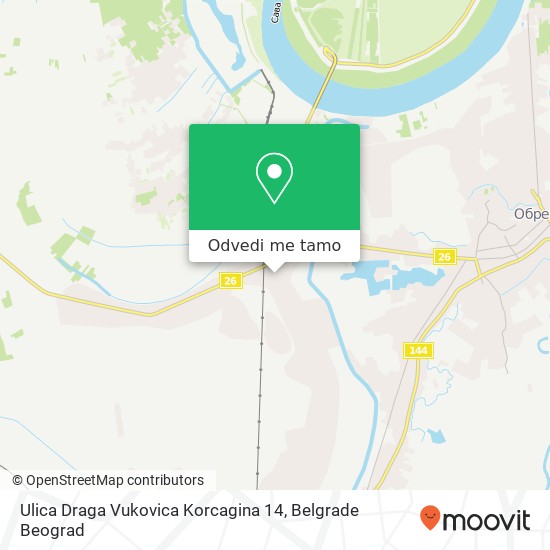Ulica Draga Vukovica Korcagina 14 mapa