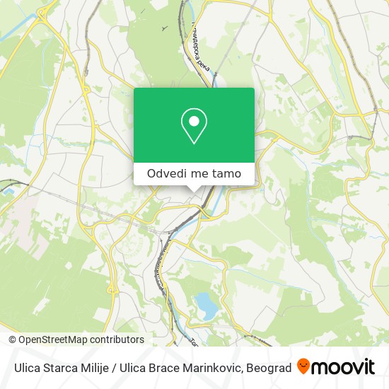 Ulica Starca Milije / Ulica Brace Marinkovic mapa