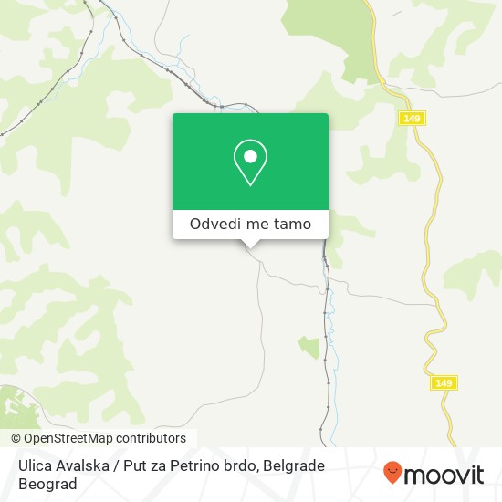 Ulica Avalska / Put za Petrino brdo mapa