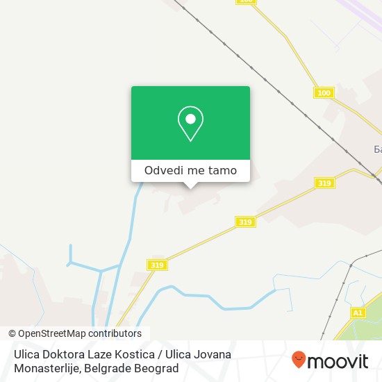 Ulica Doktora Laze Kostica / Ulica Jovana Monasterlije mapa