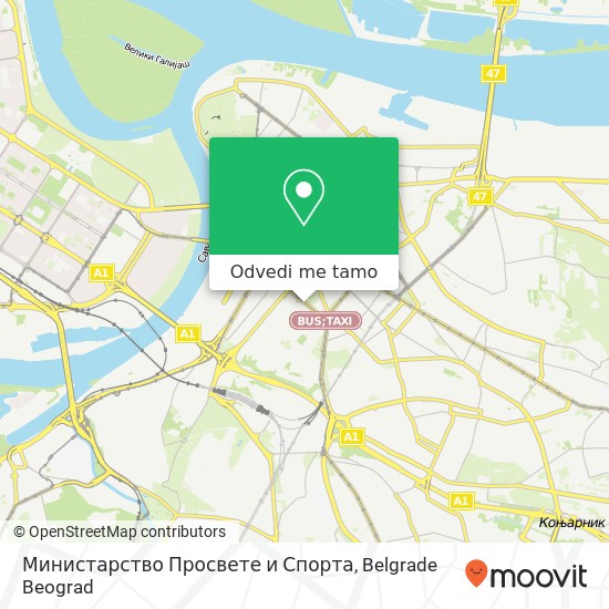 Министарство Просвете и Спорта mapa