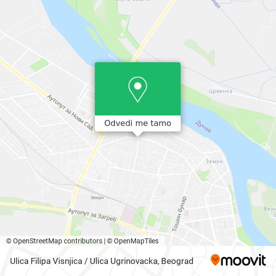 Ulica Filipa Visnjica / Ulica Ugrinovacka mapa