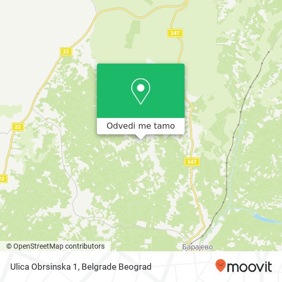 Ulica Obrsinska 1 mapa