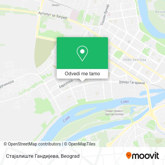 Стајалиште Гандијева mapa