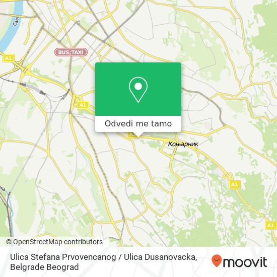 Ulica Stefana Prvovencanog / Ulica Dusanovacka mapa