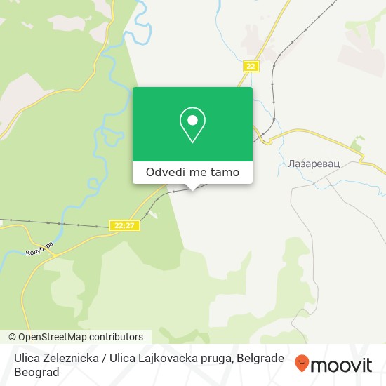 Ulica Zeleznicka / Ulica Lajkovacka pruga mapa