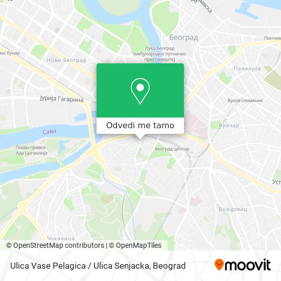Ulica Vase Pelagica / Ulica Senjacka mapa