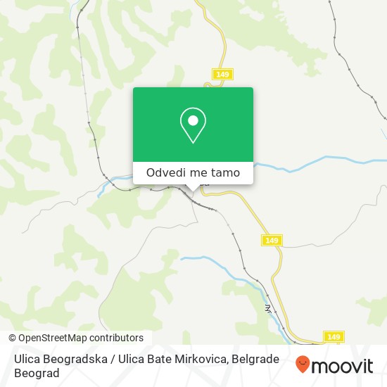 Ulica Beogradska / Ulica Bate Mirkovica mapa