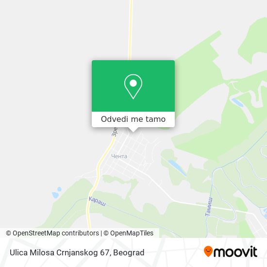 Ulica Milosa Crnjanskog 67 mapa