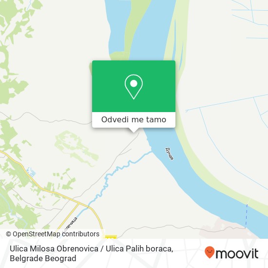 Ulica Milosa Obrenovica / Ulica Palih boraca mapa