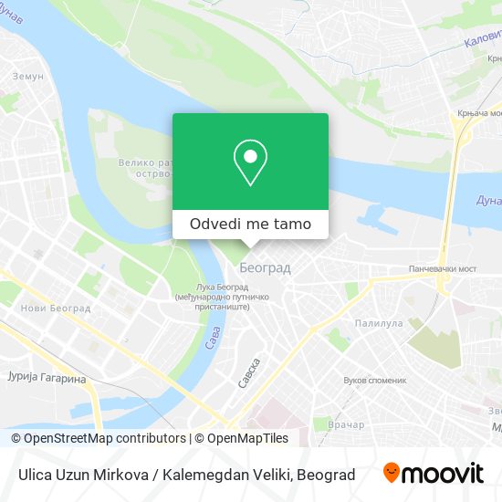 Ulica Uzun Mirkova / Kalemegdan Veliki mapa