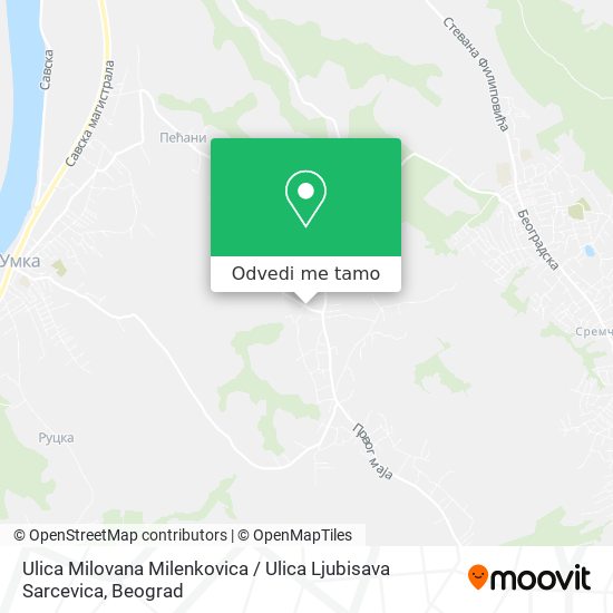 Ulica Milovana Milenkovica / Ulica Ljubisava Sarcevica mapa