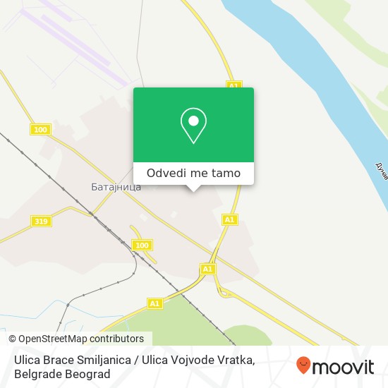 Ulica Brace Smiljanica / Ulica Vojvode Vratka mapa