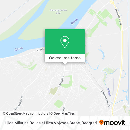 Ulica Milutina Bojica / Ulica Vojvode Stepe mapa